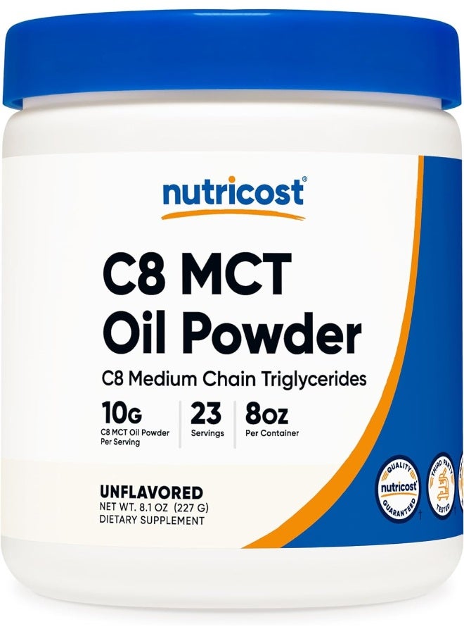 Nutricost C8 Mct Oil Powder .5Lb - 95% C8 Mct Oil Powder - Image 1