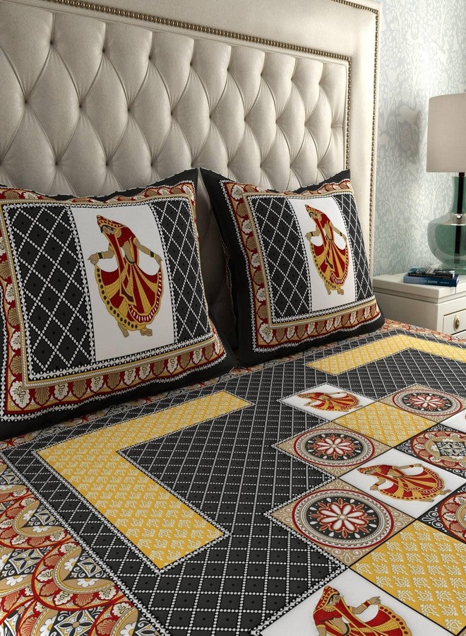 ABHACLOTHO 144 TC 100% Cotton Double Bed Bedsheet | Double Size Bedsheet with 2 Pillow Cover | Soft & Breathable Queen Size Flat Sheet (90x100 Inches)-AK-181 - Image 2