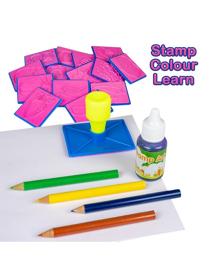 راتاناز مجموعة راتنا التعليمية للفنون والحرف اليدوية، طوابع فنية كبيرة للخضراوات، تحتوي على 12 ختمًا مختلفًا للخضراوات للأطفال من سن 4 سنوات فما فوق - Image 3