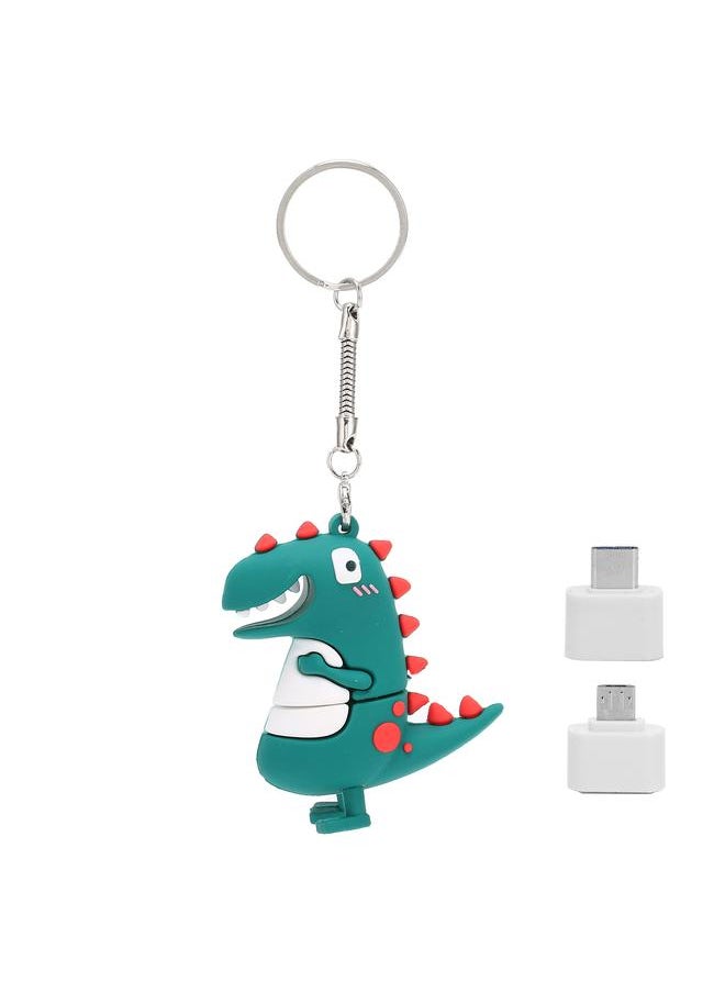 Thoraya Memory stick little dinosaur cute portable USB flash drive 128GB 64GB 32GB 16GB 8GB 4GB USB2.0 flash drive gift USB flash drive with Android conversion head type-c conversion head 8GB  - Image 1