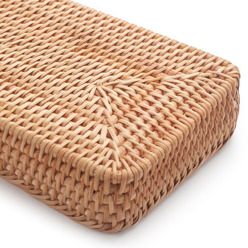 DECRAFTS Rattan Bathroom Vanity Trays Toilet Tank Baskets Long Narrow Hand Towel Storage Basket for Storage, Decorative (Natural 16.3 x 6.1 x 2 inch) - Image 5