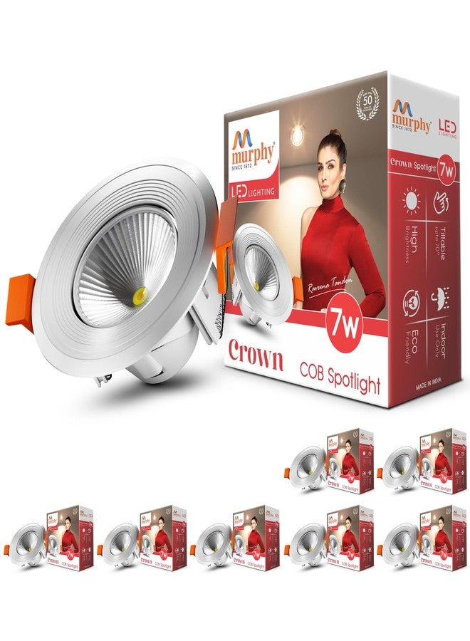مورفي مصباح مورفي 7 واط LED سبوت دائري مخفي (عبوة من 8 قطع، أبيض بارد) - Image 1