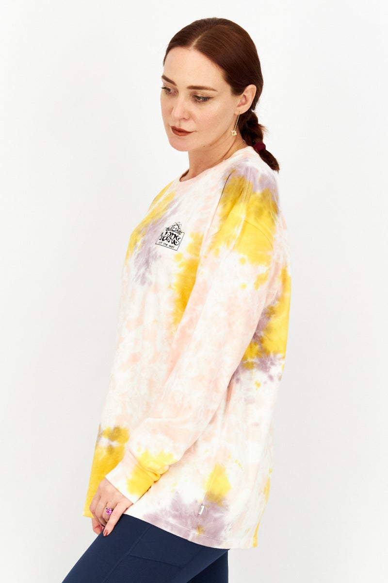 VANS Women Crew Neck Long Sleeves Brand Logo Sweatshirt, Pink Combo - Image 3