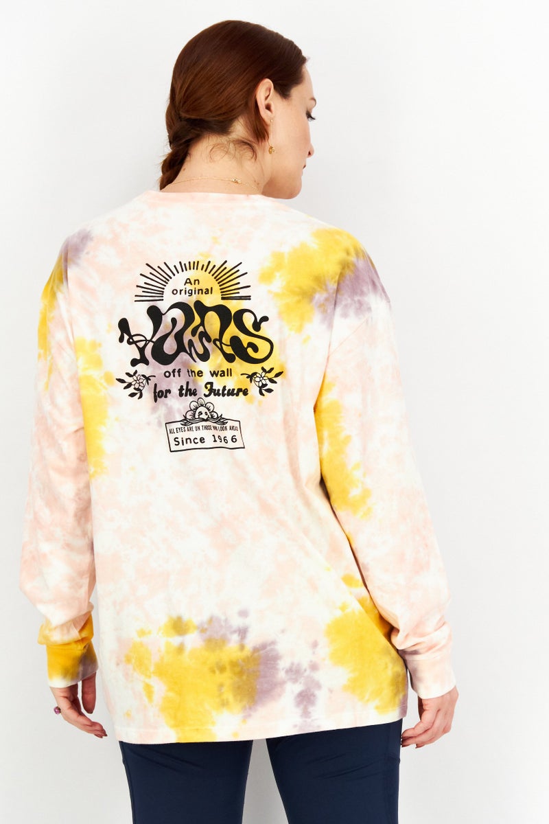 VANS Women Crew Neck Long Sleeves Brand Logo Sweatshirt, Pink Combo - Image 4
