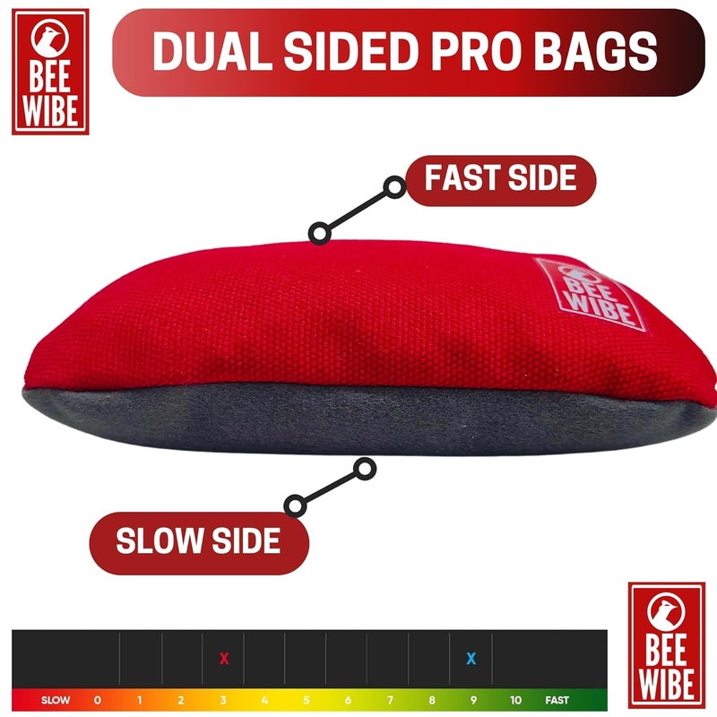 BEEWIBE Set of 8 Official Regulation Cornhole Bags - Dual-Sided, Weather-Resistant Bean Bags for Professional and Casual Play - Includes Convenient Tote Bag (Black/Red) - Image 2