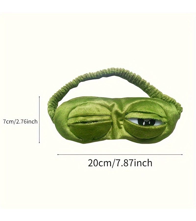 Green Frog Sleeping Eye Mask Soft Comfortable Travel Blackout Nap Essential - Image 5