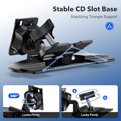 NiZiTOK CD Slot CarPlay Screen Mount for 7–10.5" Displays, Stable Anti-Vibration Holder for CarPlay & Android Auto Screens, Wide Compatibility, Secure and Easy Installation - Image 2