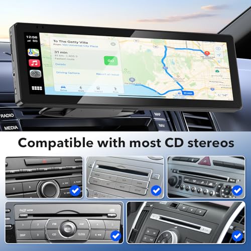 NiZiTOK CD Slot CarPlay Screen Mount for 7–10.5" Displays, Stable Anti-Vibration Holder for CarPlay & Android Auto Screens, Wide Compatibility, Secure and Easy Installation - Image 3