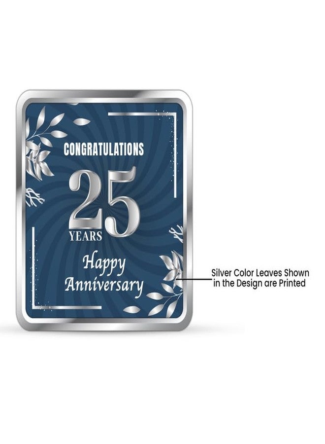 Silviya BIS Hallmarked 999 Pure Silver 25th Anniversary Coin (20g) Square Shape - Memorable Gift - Celebrate 25 Years - Silver Jubilee - With Certificate of Authenticity - Image 2
