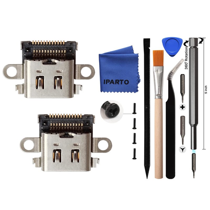 iParto 2 Pack Replacement Type C Port for Nintendo Switch Lite USB C Charging Port Charger Socket Connector Replacement Repair Kit Accessories for NS Lite HDH-001 - Image 1