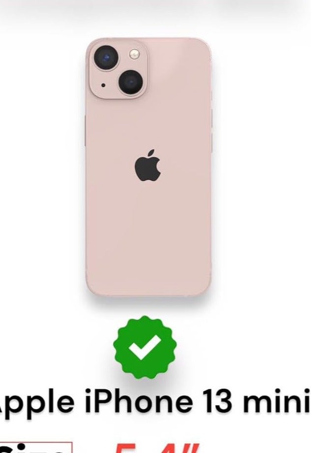 Shockproof Silicone Back Defender Cover, Defender Corners and Transparent Back Compatible With Apple iPhone 13 Mini (5.4'') (Clear)