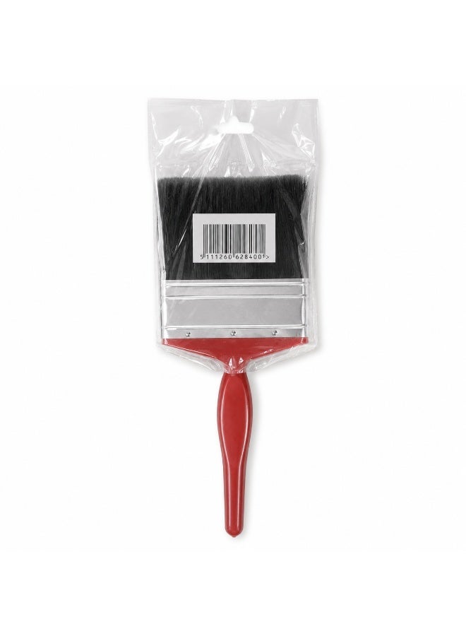 4 Inch Black Bristle Paint Brush with Wooden Handle, 100mm Wide Flat Brush for Walls, Furniture, Doors, Varnish, Enamel and DIY Painting - Image 2