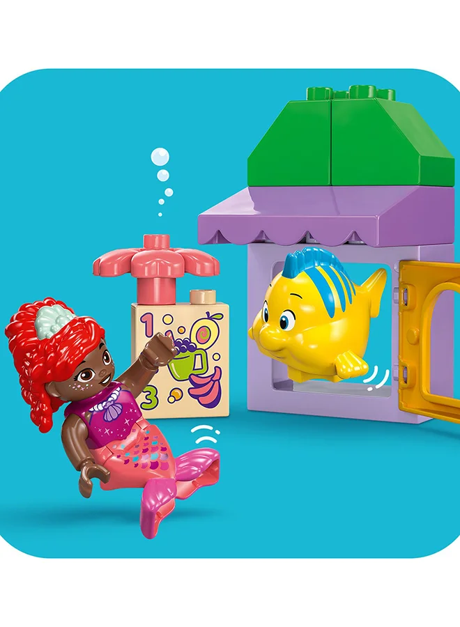 LEGO Duplo Disney Ariel And Flounder’S Café Stand The Little Mermaid Building Toy, Educational Fruit-And-Food Play Building Set For Preschool Kids Aged 2 Plus (22 Pieces) 10420