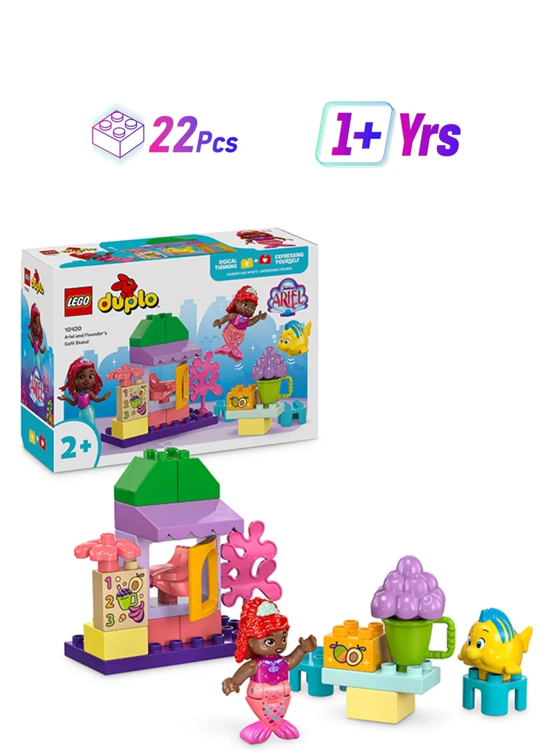 LEGO Duplo Disney Ariel And Flounder’S Café Stand The Little Mermaid Building Toy, Educational Fruit-And-Food Play Building Set For Preschool Kids Aged 2 Plus (22 Pieces) 10420