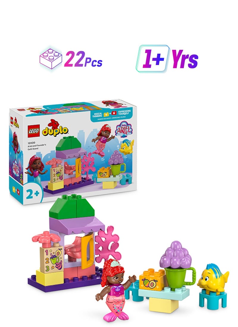 LEGO Duplo Disney Ariel And Flounder’S Café Stand The Little Mermaid Building Toy, Educational Fruit-And-Food Play Building Set For Preschool Kids Aged 2 Plus (22 Pieces) 10420  - Image 1