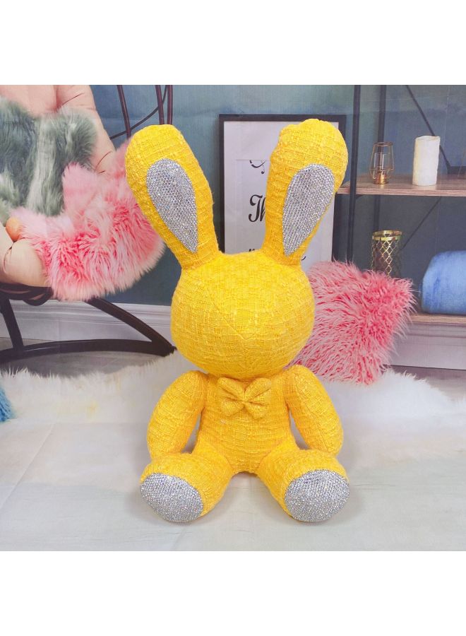 Diamond Rabbit Toy Leather Doll Doll With Drill Doll Leather Rhinestone Car Ornaments Net Red Wholesale-Color:White Lattice [cortex]]-Height:38cm High Diamond Rabbit
