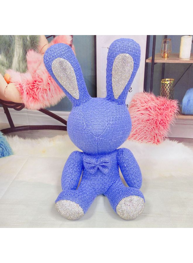 Diamond Rabbit Toy Leather Doll Doll With Drill Doll Leather Rhinestone Car Ornaments Net Red Wholesale-Color:White Lattice [cortex]]-Height:38cm High Diamond Rabbit