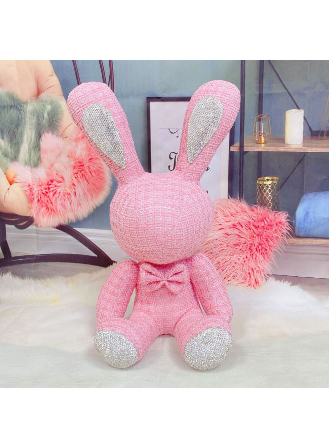 Diamond Rabbit Toy Leather Doll Doll With Drill Doll Leather Rhinestone Car Ornaments Net Red Wholesale-Color:White Lattice [cortex]]-Height:38cm High Diamond Rabbit