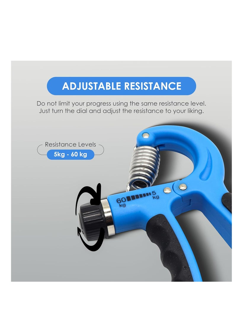 ENDLESS  - Adjustable Hand Grip Strengthener from 5 Kg to 60 Kg Resistance Level with Counter | Assorted | Home and Gym for Forearm and  Finger Power Gripper Exercises - Image 1