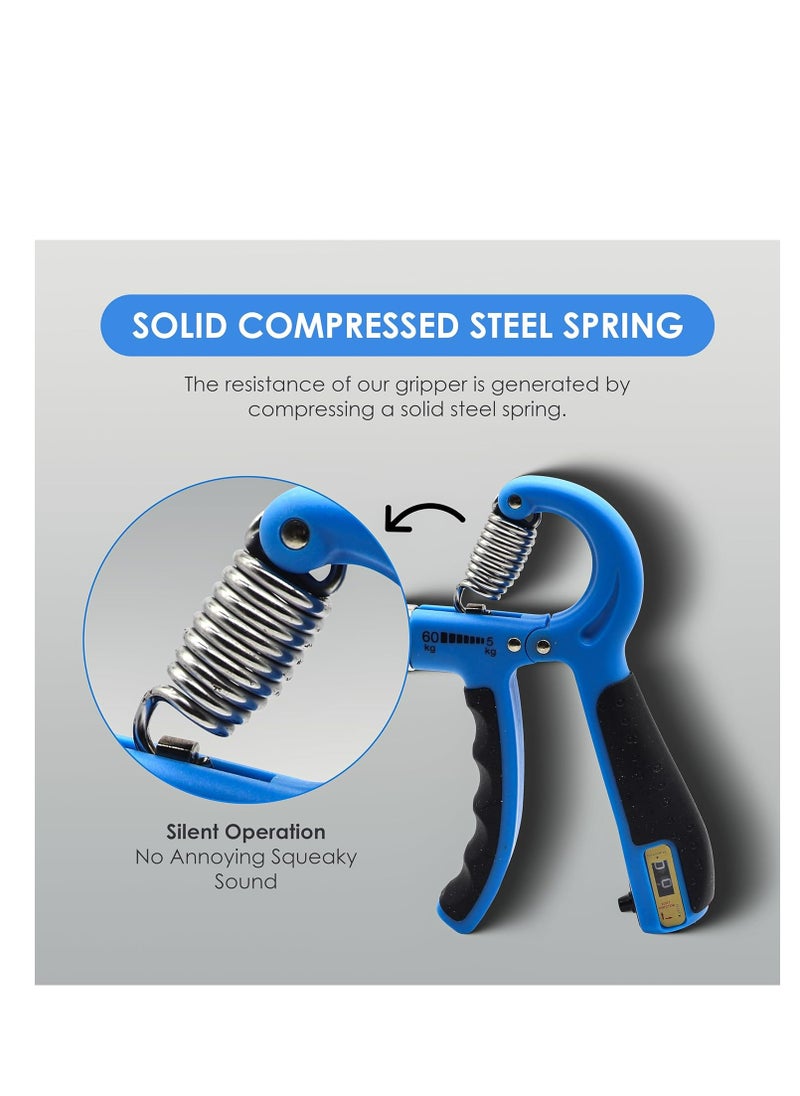 ENDLESS  - Adjustable Hand Grip Strengthener from 5 Kg to 60 Kg Resistance Level with Counter | Assorted | Home and Gym for Forearm and  Finger Power Gripper Exercises - Image 1