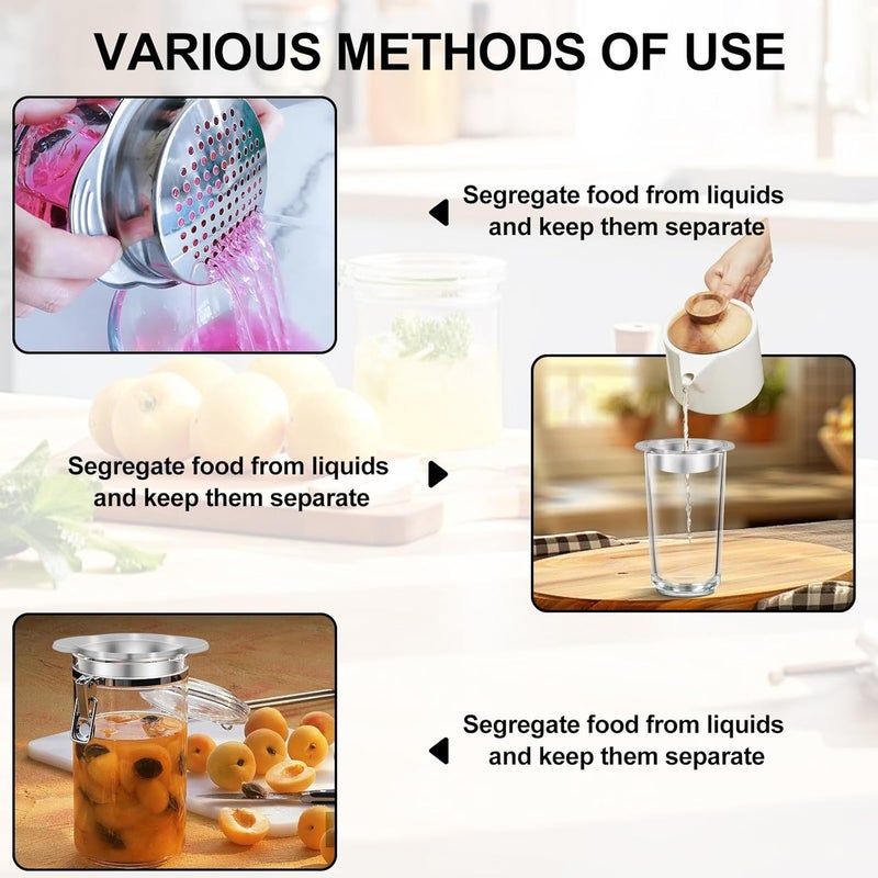 Bcautay 2 Pcs Metal Tuna Can Strainer - Stainless Steel Food-Grade Press Colander for Canned Fish, Beans, Vegetables (2) - Image 4