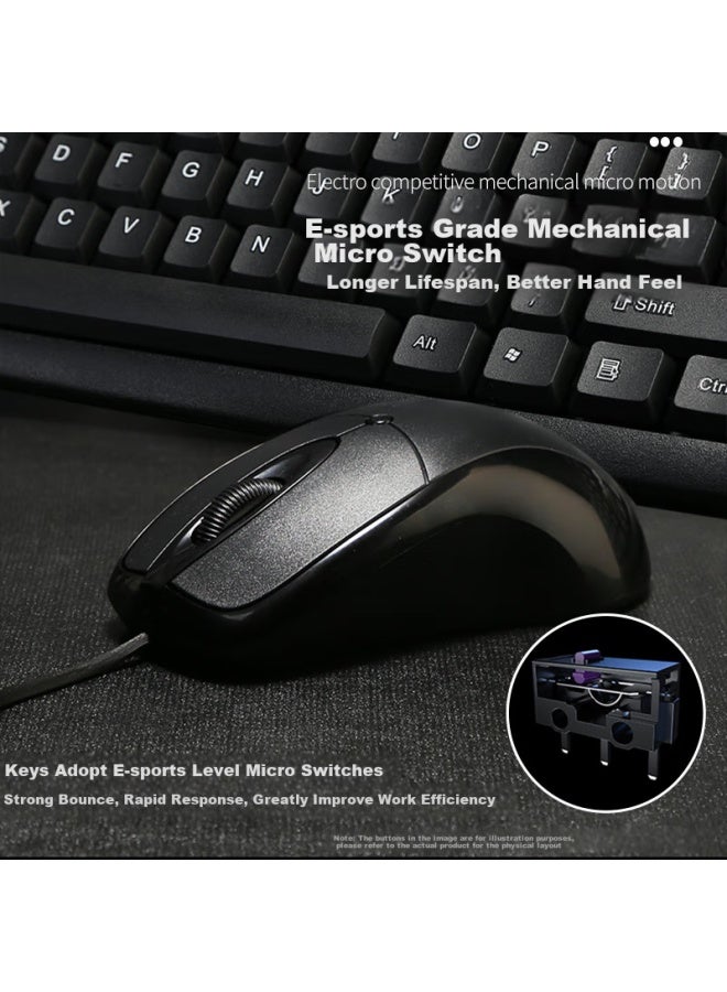 Gesobyte Jixuan Km810pp Dual Ps2 Interface Keyboard And Mouse Set, Double Round Wired Keyboard And Mouse Set, Office Splash-proof, Ps2 Round Keyboard, Ps2 Round Mouse, Black - Image 5