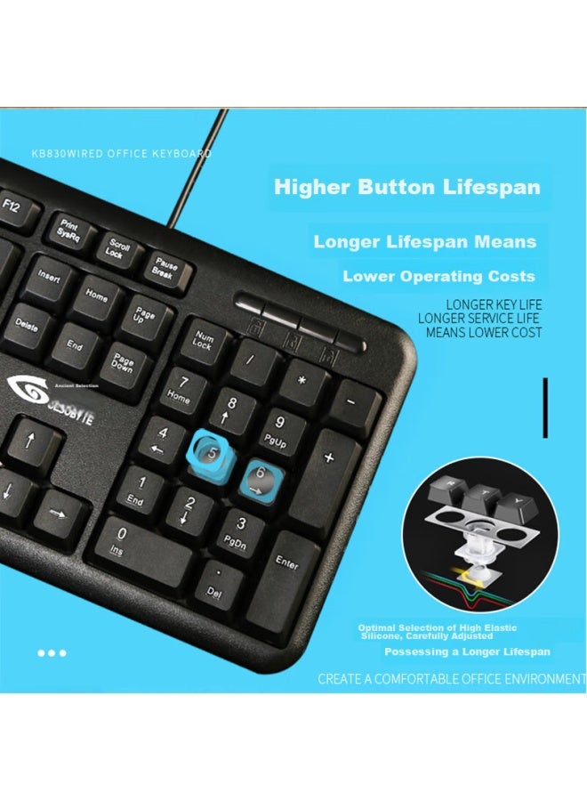 Gesobyte Jixuan Km810pp Dual Ps2 Interface Keyboard And Mouse Set, Double Round Wired Keyboard And Mouse Set, Office Splash-proof, Ps2 Round Keyboard, Ps2 Round Mouse, Black - Image 4