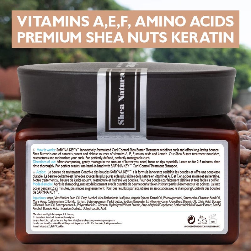 Saryna Key Curl Control Treatment Butter Mask - Shea Butter Hair Mask for Curly Hair - Natural Protein Treatment - Frizzy Hair Moisturizer - Deep Conditioner Mask for Coils and Curls (300ml/10.14oz) - Image 2