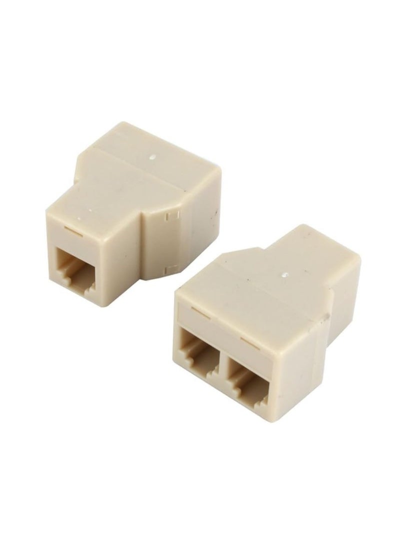 REACON 2-Pack RJ11 1-to-2 Female Telephone Splitter – Modular Adapter for Landline Phones - Image 1