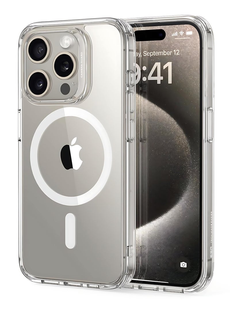 AJYAL Clear Magnetic Case for iPhone 13 Pro Mx [Magnetic Wireless Charging] Shockproof Phone Bumper Case, Anti-Scratch Classic Hybrid Case for iPhone 13 Pro Max [Clear Back] - Image 2