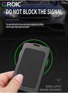 GROIC Fit for BMW Digital Key Card Cover with Keychain, Zinc Alloy and Silicone Car Key Shell Case for BMW 5 Series 535LE New 3 Series X7 IX3 8 Series X5 530LI, BMW Accessories Key Protector Key Holder  - Image 2