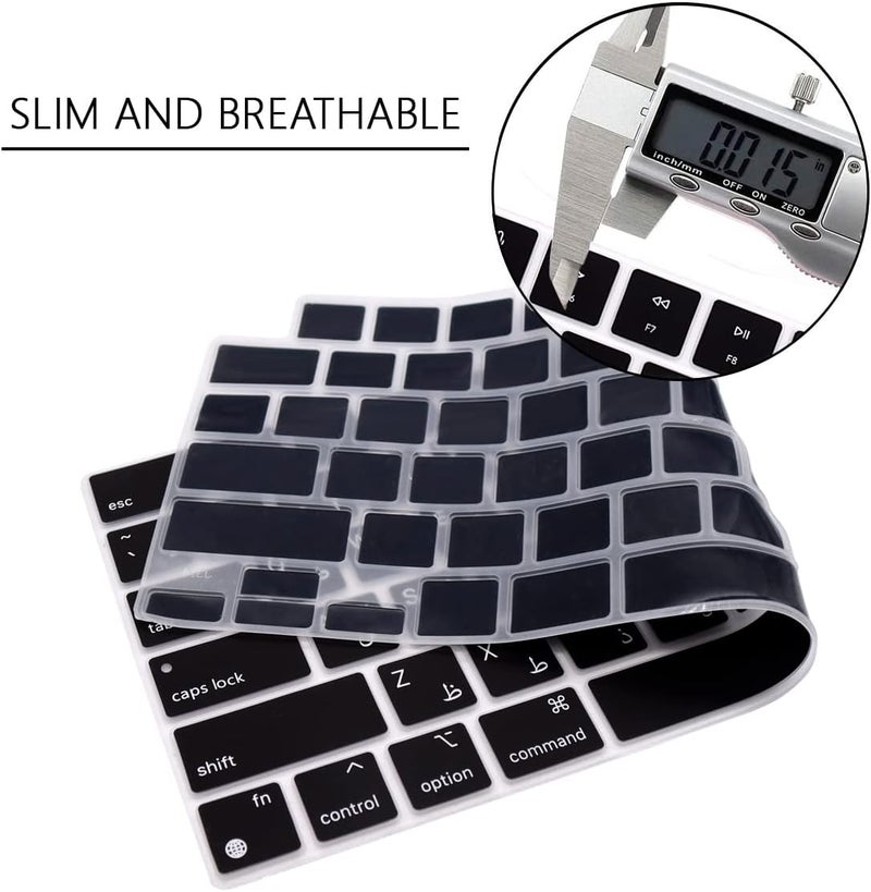WYGCH Arabic Keyboard Cover Skin for MacBook 2025-2022 Air 13.6" 15" M4 M3 M2 A3240 A3241 A3113/A3114/A2681/A2941; 2025-2021 Pro 14" 16.2" M4 M3 M2 M1 Pro/Max A2918/A2992/A2779/A2780/A2991-US Layout - Image 3