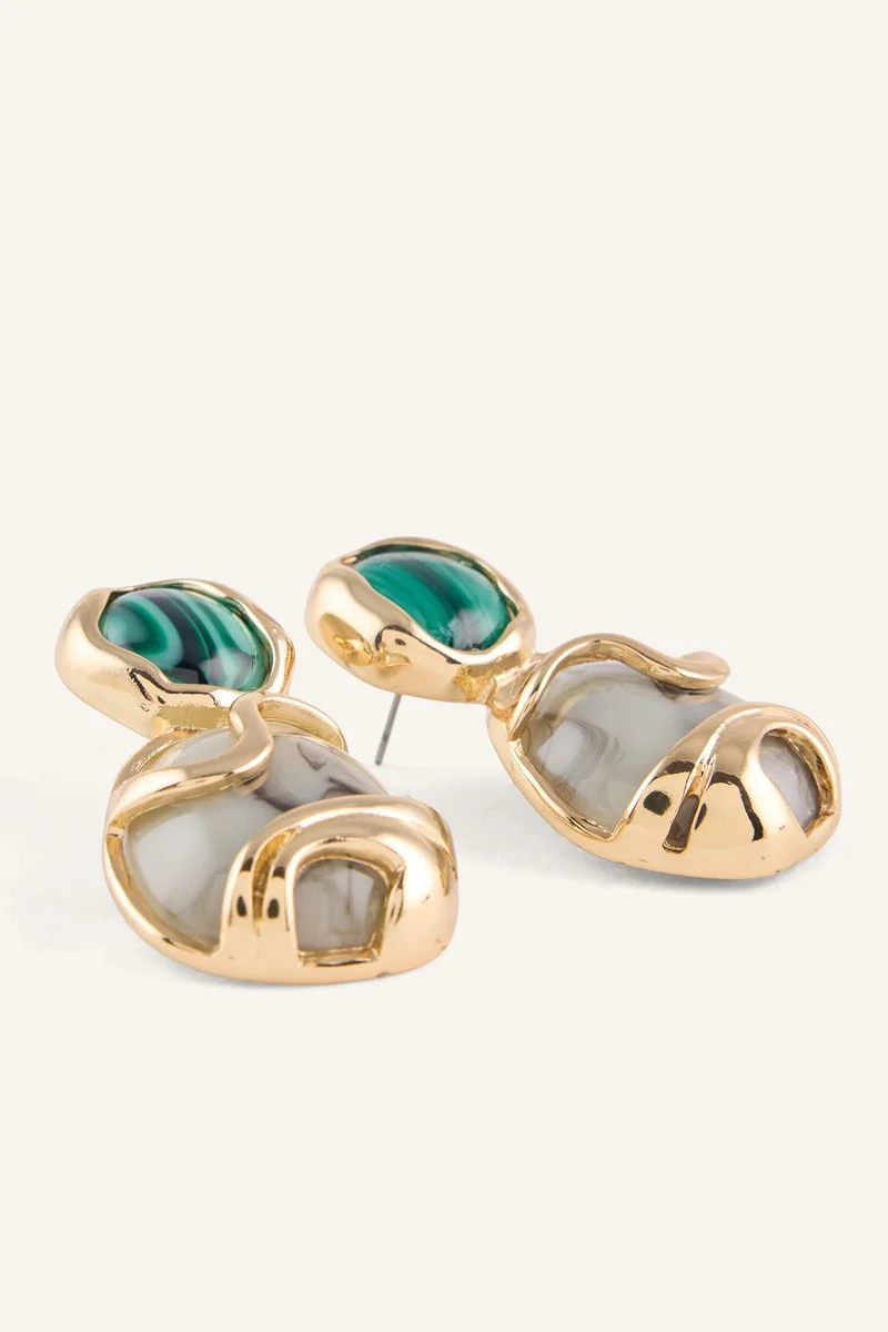 Defacto  Woman Dangle Stone Earrings for Women | Best Price UAE
