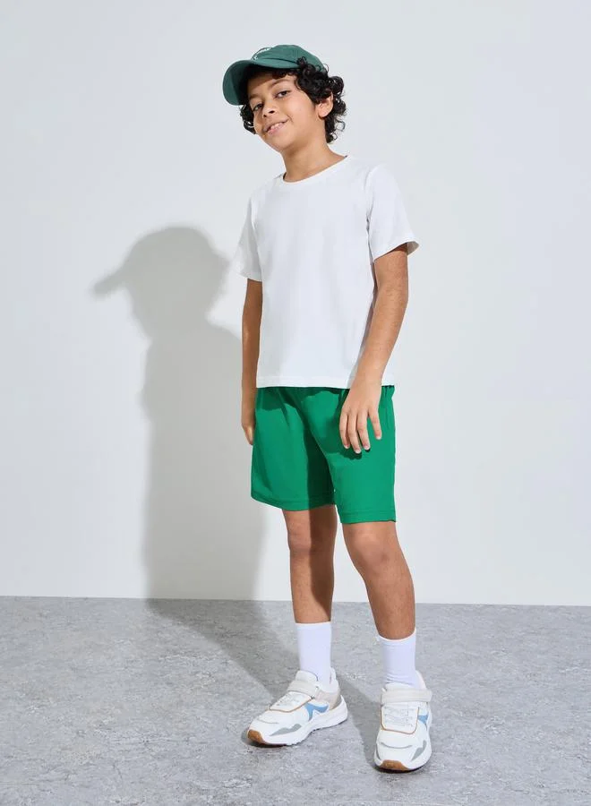 Styli Teens Cotton Sports Jersey Shorts with Side Pocket