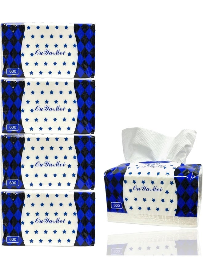 MOMENT White Facial Tissue, 600 Sheets X 3 Ply, Classic Sterilized Tissues For Germ Protection (Pack Of 5) - Image 1