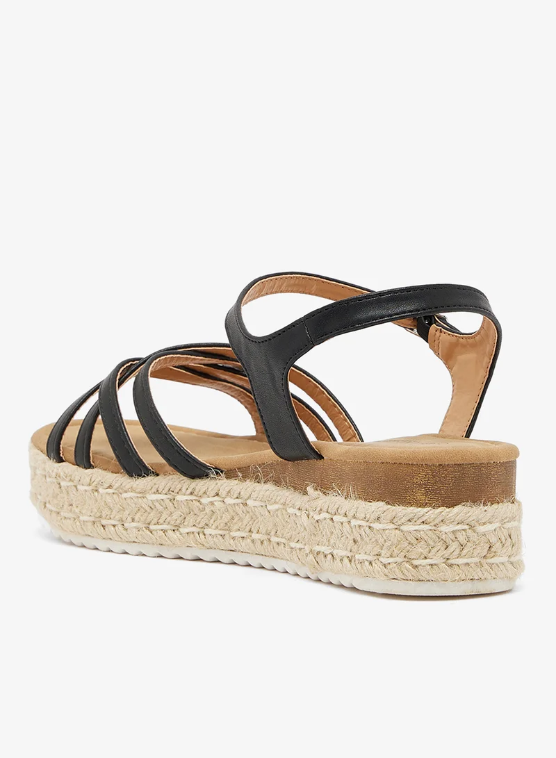 Savannah Collection Black Wedge Platform Sandal for Women | Best Price UAE