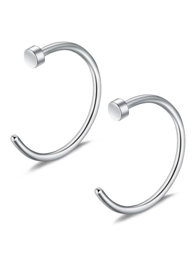 Ruifan 10pcs Stainless Steel Body Jewelry Piercing Earrings Nose Hoop Ring Unisex 22G 20G 18G 5/16" - Image 2