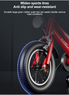 HELLO BABY 14 inch Bicycle for Kids, Lightweight Magnesium Alloy Kids Bicycle, with Flashing Training Wheels, Adjustable Seat and Headlight, for Children 2-7 Year Boys and Girls  - Image 4