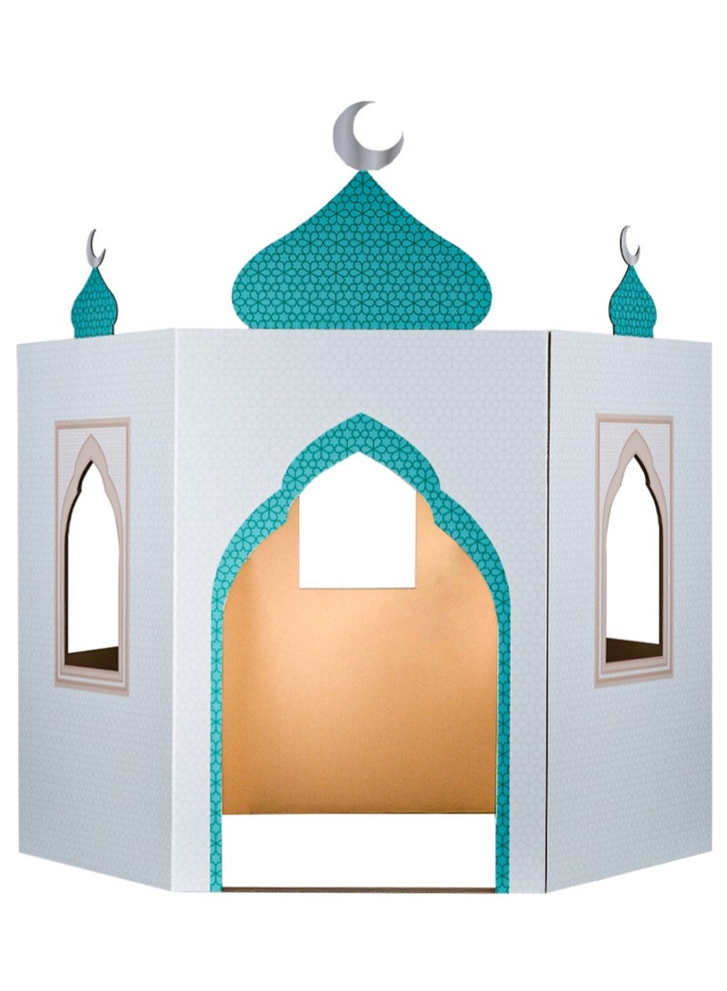 بيت لعب من الكرتون بتصميم مسجد من هلالفول | نشاط "اصنعه بنفسك" للأطفال | لعب خيالي | للعب الداخلي | هدية إسلامية للأطفال | لعبة تعليمية وتعلمية | سهلة التجميع