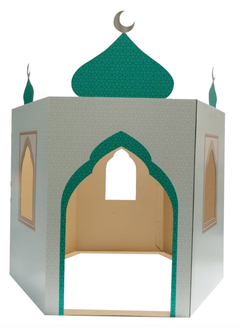 بيت لعب من الكرتون بتصميم مسجد من هلالفول | نشاط "اصنعه بنفسك" للأطفال | لعب خيالي | للعب الداخلي | هدية إسلامية للأطفال | لعبة تعليمية وتعلمية | سهلة التجميع