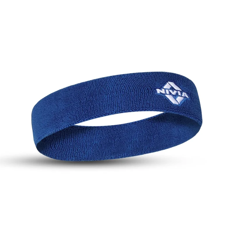 نيفيا Nivia Royal Blue Cotton Headband for Gym and Fitness - Moisture Wicking and Non-Slip Design