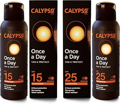 Calypso Once A Day Tan Protect SPF15 and SPF25 Multipack - Image 2