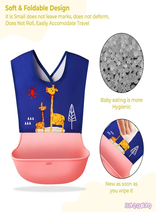 BEMBIKA Baby Feeding Essential Baby Feeding Bib Silicone Tableware Waterproof, Washable Lightweight And Ideal For Feeding Baby & Toddlers-(Giraffe Blue) - Image 5
