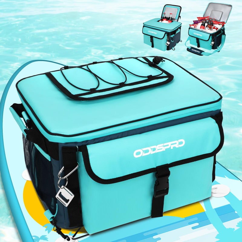 ODDSPRO 28L Paddle Board Cooler, Unique Top Opening Flap Waterproof Paddleboard Cooler, Durable PVC Material Fits 42 Cans with Bottle Opener, Paddle Board Accessories for SUP, Kayaking, Camping, Fishing - Image 1