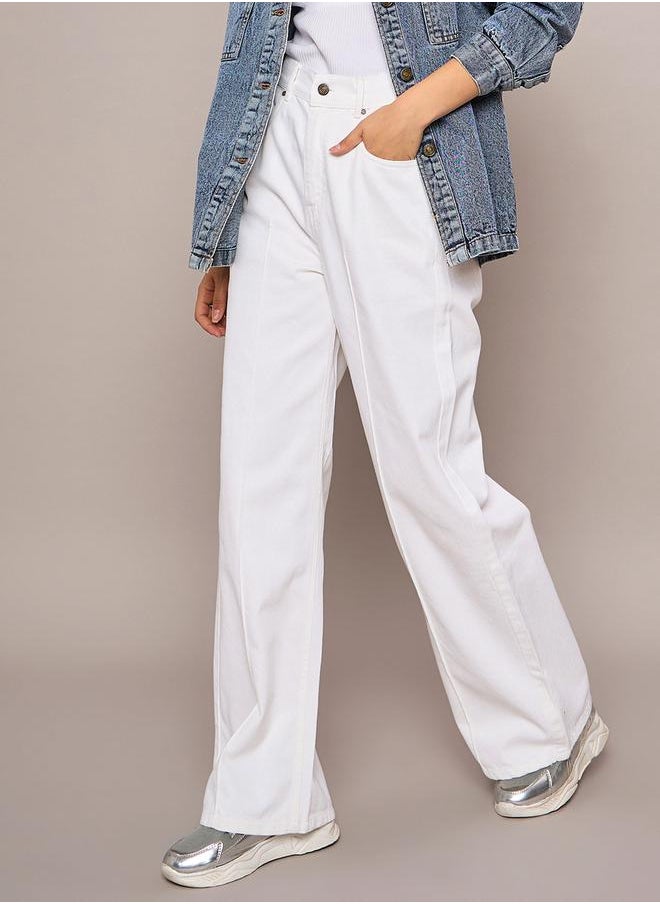 SASSAFRAS - High Rise Straight Fit Jeans by Styli - Image 1