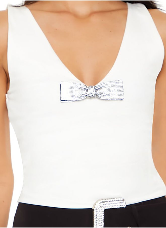 FOREVER 21 - Rhinestone Bow Tank Top - Image 1