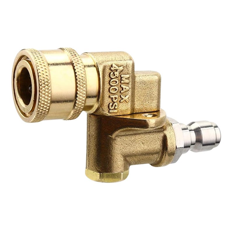JPT Heavy Duty Pressure Washer Brass Pivoting Coupler | 180° Rotation with 5 Angles | 1/4" Quick Connect | 4500 PSI Pressure Withstand - Image 3