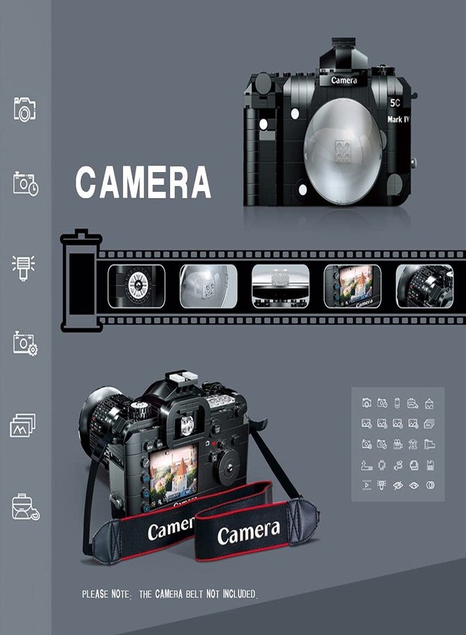 N.C NC Uvini Building Blocks Camera, DIY STEM Toys, Building Construction Brick Set Best Gift for Adult, Teens, Collectible Model Digital Camera to Build 813pcs - Image 2