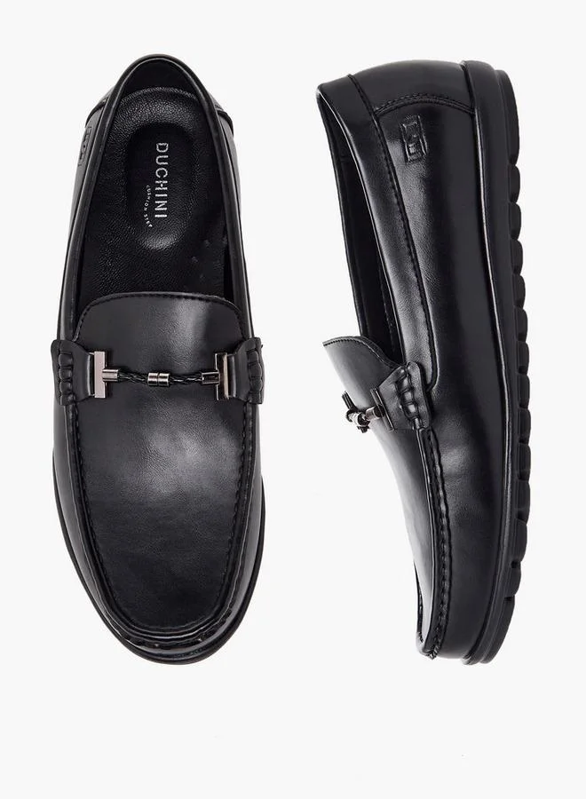 دوتشيني Men Metal Accent Slip-On Loafers