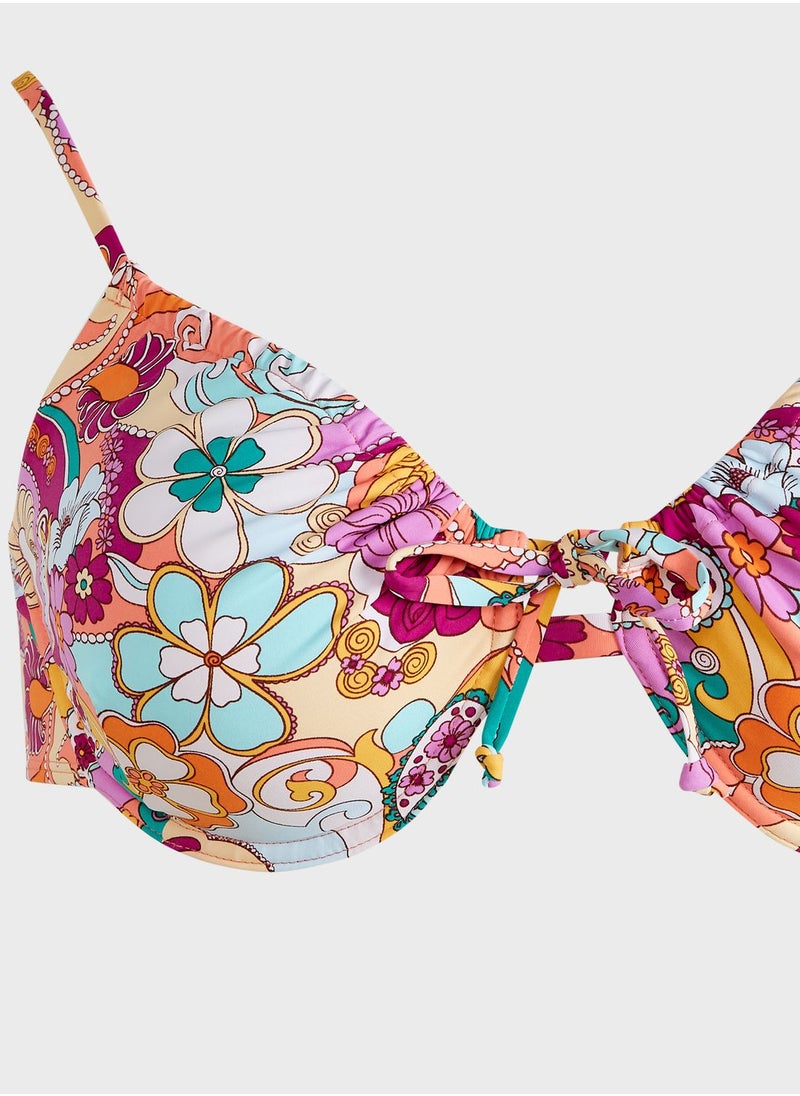 Cotton On Curve - Tie Detail Bikini Top - Image 1